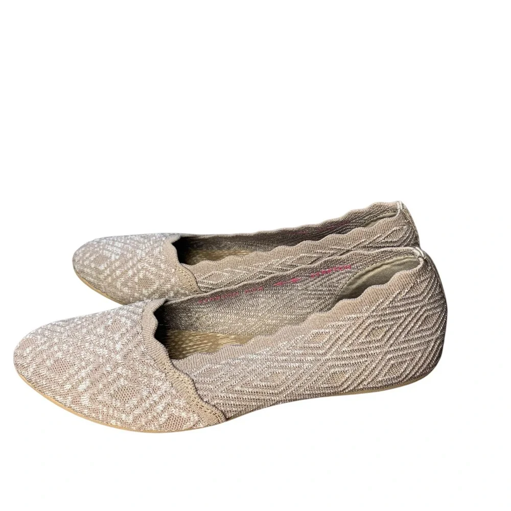 Sketchers‎ Modern Comfort Women's Slip On Dark Taupe Cleo Ballet Flat Size 8.5